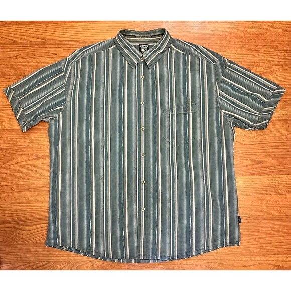 KUHL Men's Suncel Blue Striped Button Up Short Sleeve Shirt Outdoor Hiking XXL - Picture 2 of 4